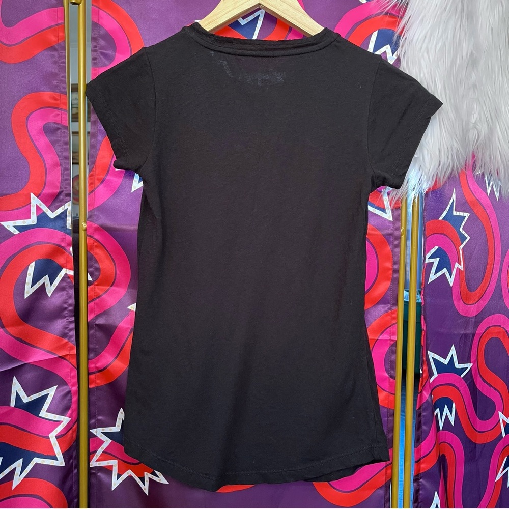 Zadig and Voltaire Skinny Logo Metallic TShirt Gold Black Short Sleeve SHTS1810F - Picture 12 of 13